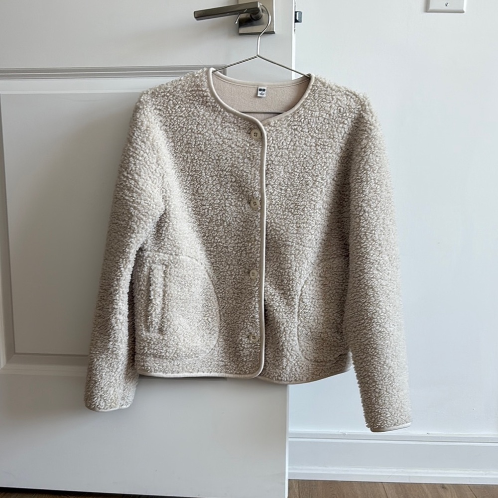UNIQLO button up sweater / jacket cream colour in size S